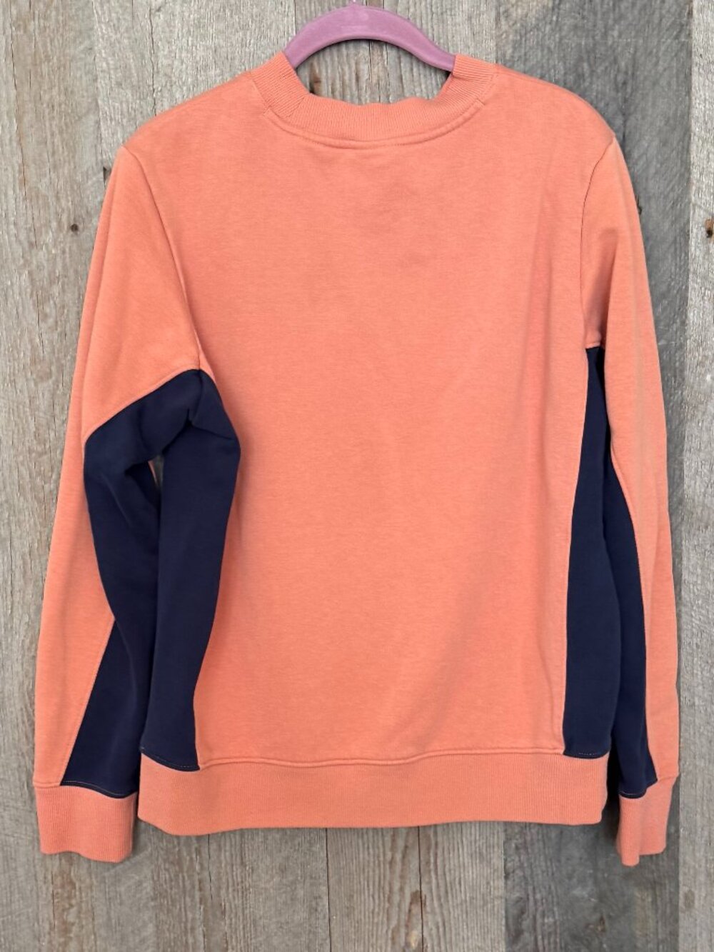 Columbia Sportswear Medium Orange Navy Color Block Crewneck Sweatshirt - Picture 4 of 7